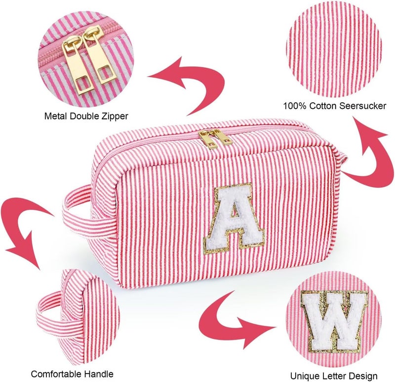 YOOLIFE Birthday Gifts for 6 7 8 9 10 11 12 13 14 15 Year Old Teen Girl - Initial Makeup Bag Letter Toiletry Pouch Cosmetic Case, Personalized Teen Girl Gifts Trendy Stuff Party Favor, Pink R - Image 5